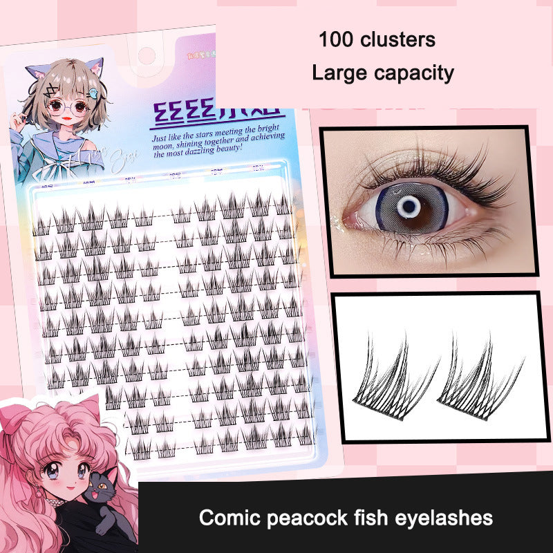 Sunflower Comics Pure Desire Eyelash Simulation Natural Thickening Large Segmented Trilogy False Eyelash Laziness