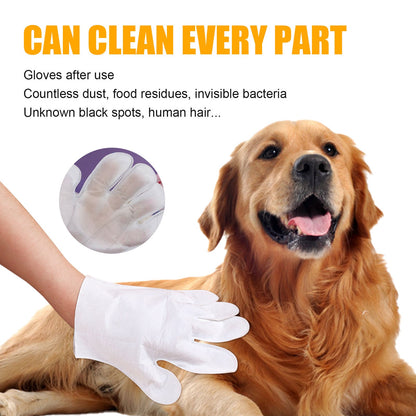 Pet Herbal Gloves, Cleaning Wipes No-Bath No-Wash Non-Woven Gloves For Feline Handling