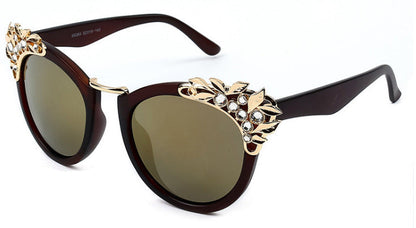 Fashion Luxury Rhinestone Cat Eye Sunglasses Women Brand Designer Mirror Lens Eyewear Men Sun Glasses Shades UV400 Oculos