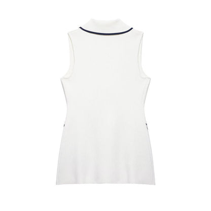Summer New  Style Women's Fashion Temperament Sleeveless Trim Knit Tank Top