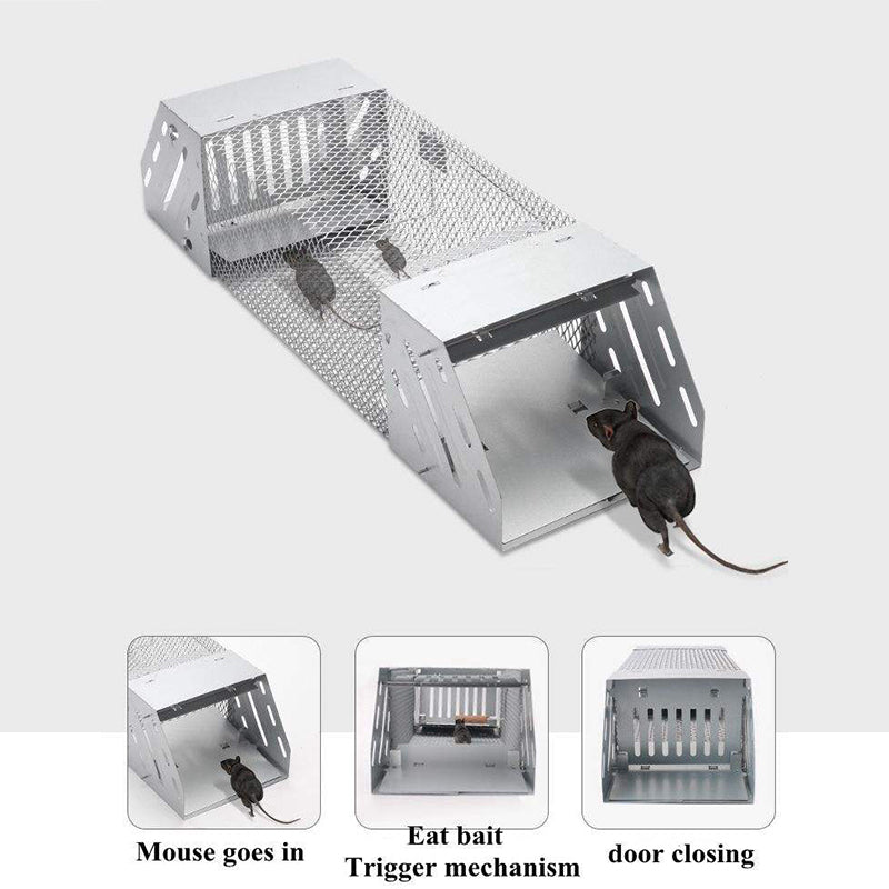 Humane Rat Trap, Chipmunk Rodent Trap That Work for Indoor and Outdoor Small Animal - Mouse Voles Hamsters Live Cage