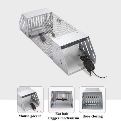 Humane Rat Trap, Chipmunk Rodent Trap That Work for Indoor and Outdoor Small Animal - Mouse Voles Hamsters Live Cage
