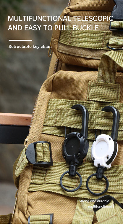 New Outdoor Automatic Retractable Wire Rope Luya Anti-theft Tactical Keychain Telescopic Keychain Retractable Hook Tool