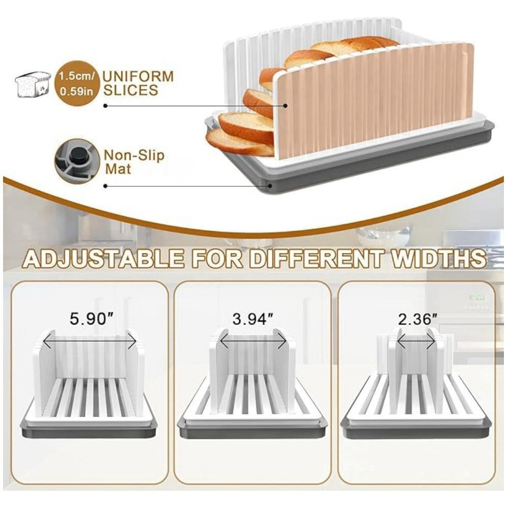 New detachable bread cutting tray Multifunctional foldable bread slicer with tray