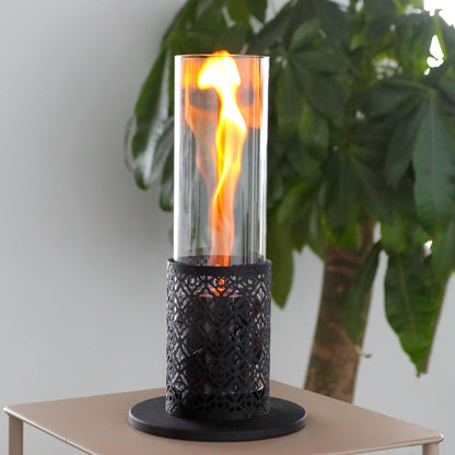 Fireplace circular small plug-in torch hurricane flame long glass tube alcohol lamp