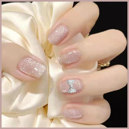 Wearing Short Cat Eye Spar Heavy Industry Butterfly Manicure Piece Removable Fake Nail Finished Product