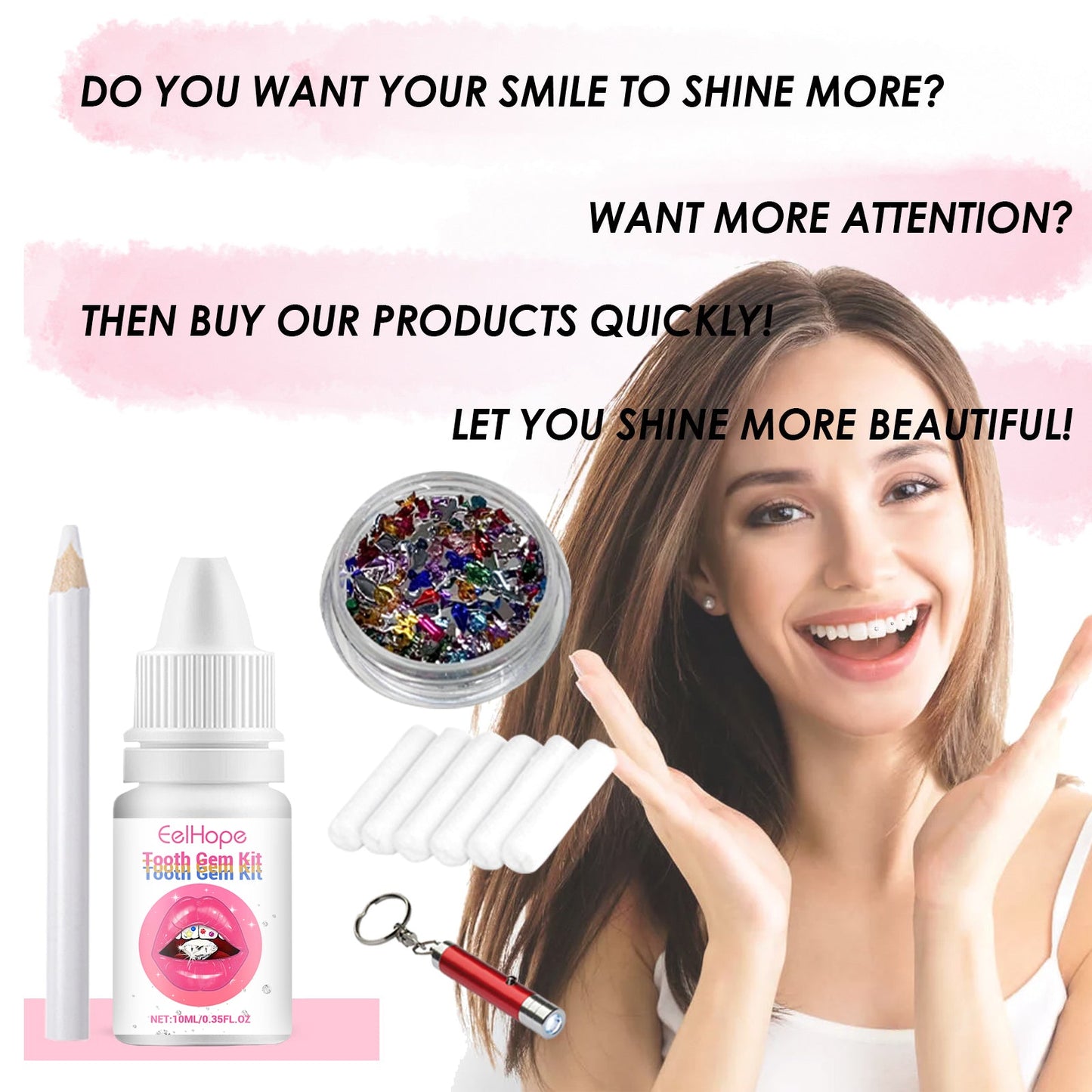 Tooth Gem Kit, European And American Style Hip Hop Style Dental Drill Jewelry DIY Dental Drill Set