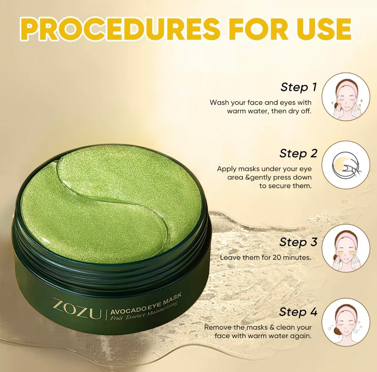 AvocaGlow Eye Mask Pads