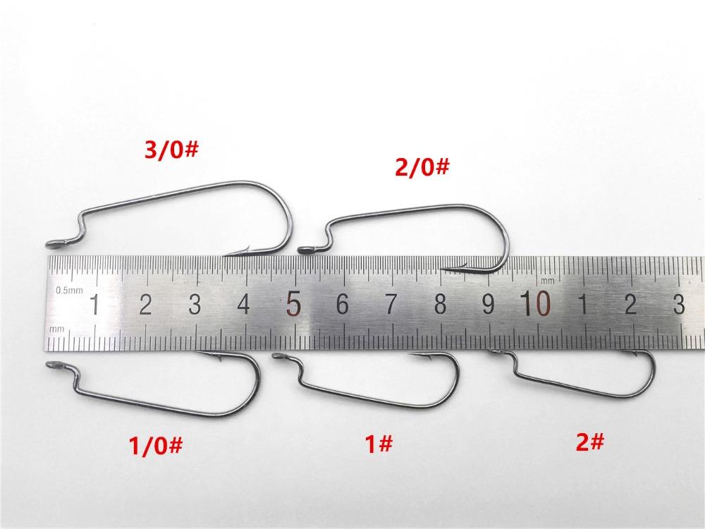 Rompin 100pcs/box 2#-3/0# 5 size Jig head HookSingle Fishing Hooks