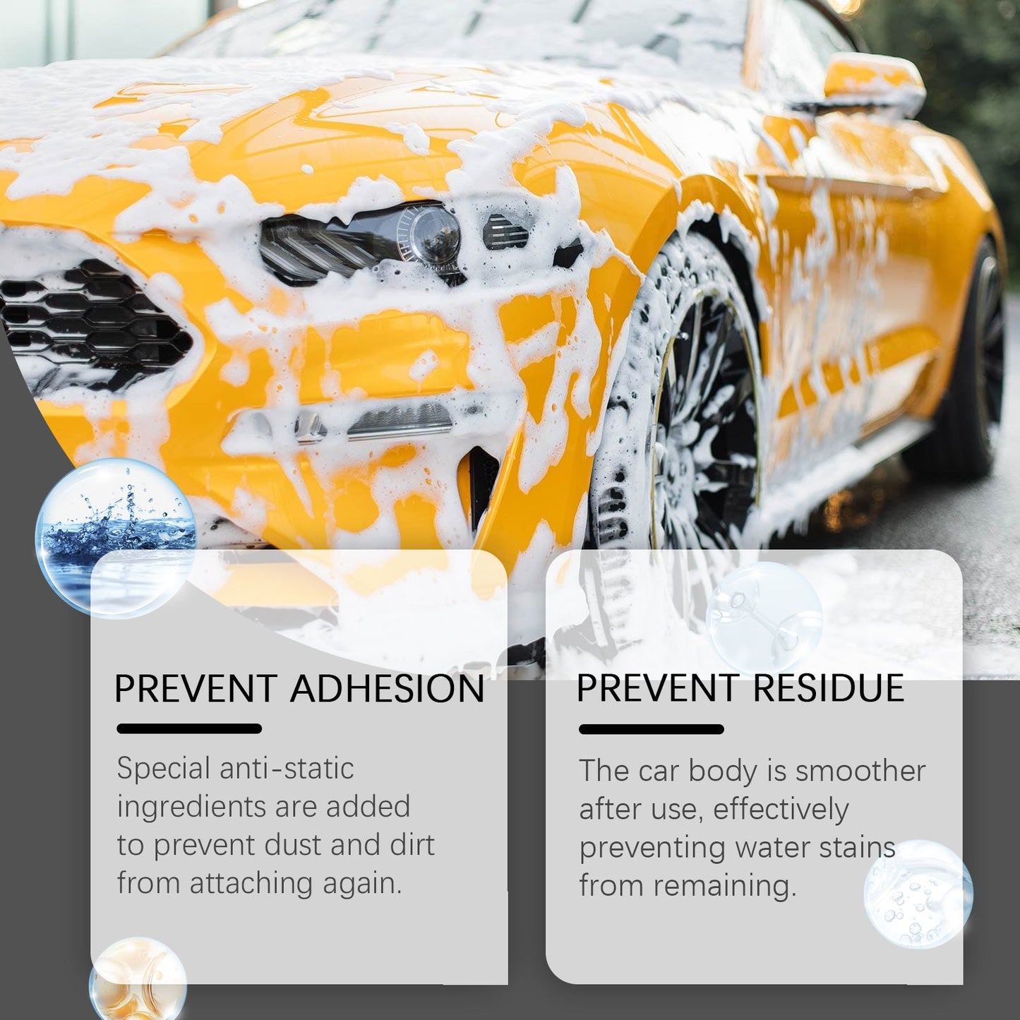 Foam Car Wash Liquid, Car Cleaning Mild Decontamination Foam Dust Refurbished Bright Cleaner