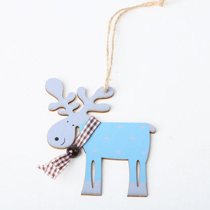 Wooden Laser Cut Christmas Elk Pendants