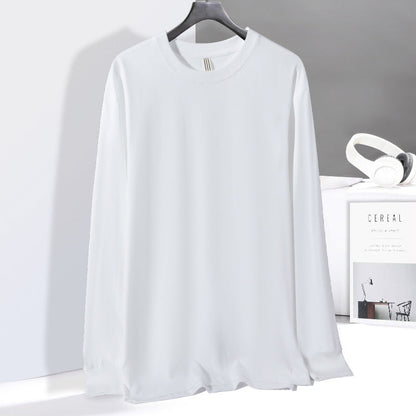 Cotton Loose Round Neck Long Sleeve T-shirt Bottoming Shirt For Men