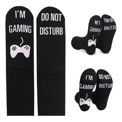 Men's Pure Cotton Letter Printing Tube Socks