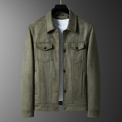 Fashion Retro Trend Slim Fit Handsome Casual Turn-down Collar Coat Men