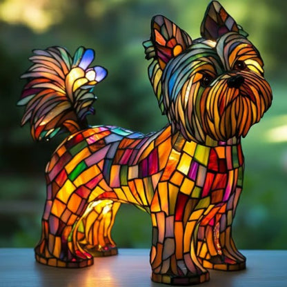 Colorful Strange Dog Lamp Resin Decorations
