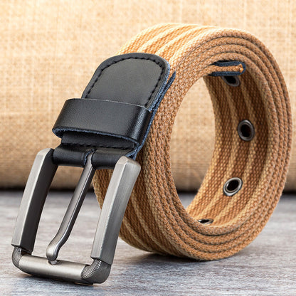 Men's Pin Buckle Polyester Canvas Belt