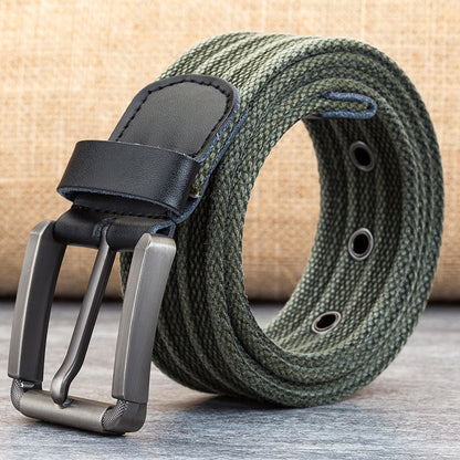 Men's Pin Buckle Polyester Canvas Belt