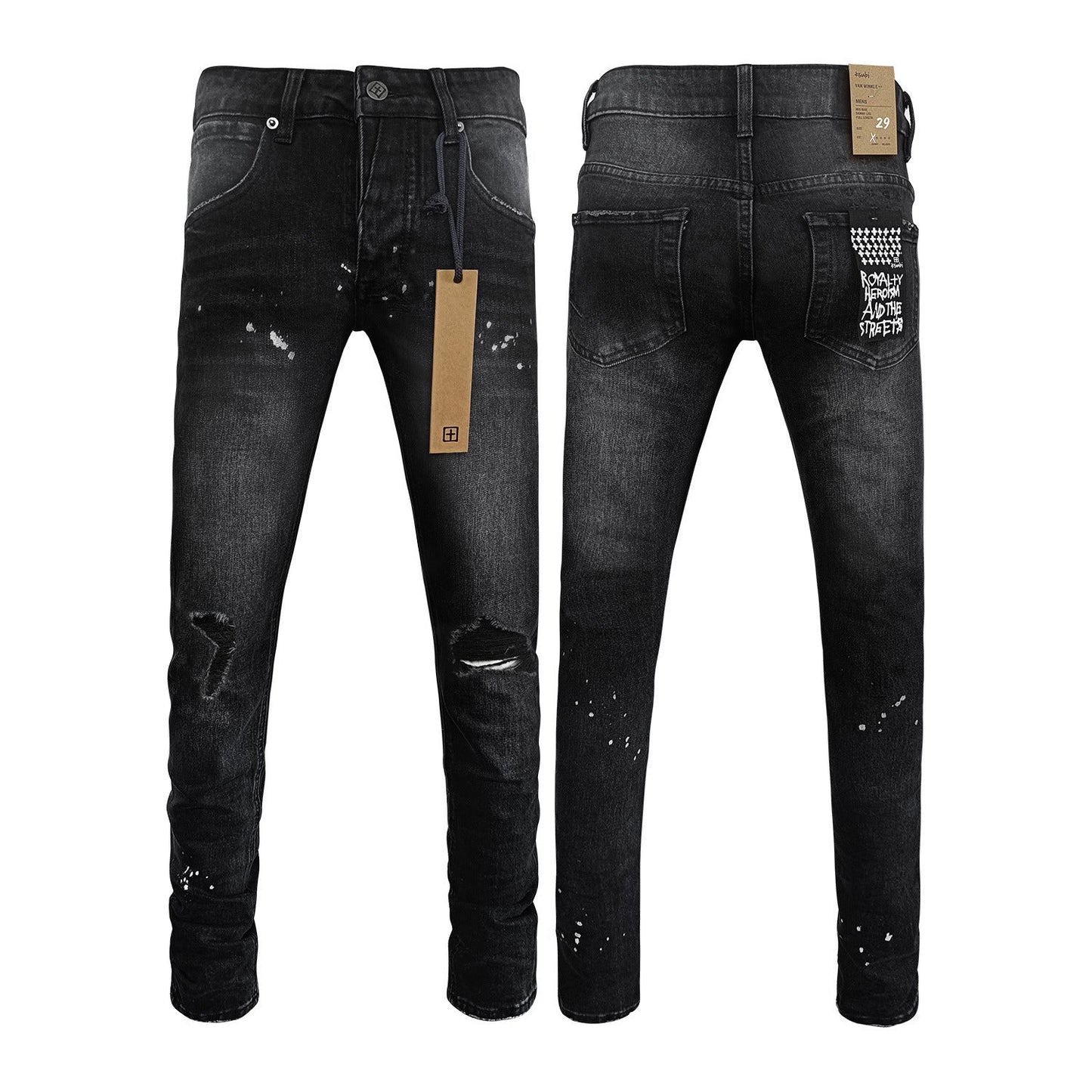 Straight Ripped Stretch Casual Men's Jeans