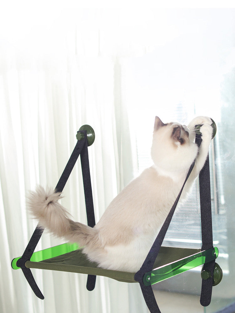 Window cat hammock with suction cup, foldable bed