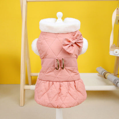 Pet Dog Clothes Small Dog Butterfly Cotton-padded Dress