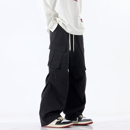 Men's Retro Pleated Straight-Leg Casual Overalls