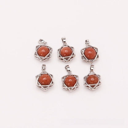 Crystal Aventurine Agate Star Pendant Beads