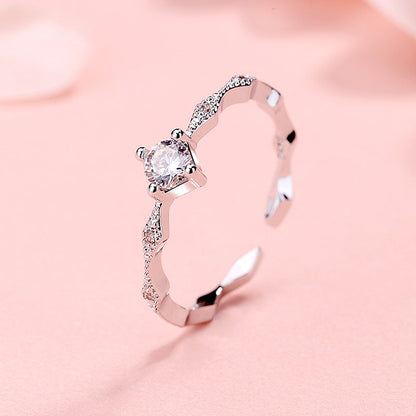 Rhombus Zircon Open Index Finger Ring