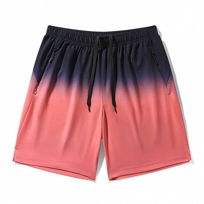 Men's Summer Ice Silk Gradient Sports Beach Shorts