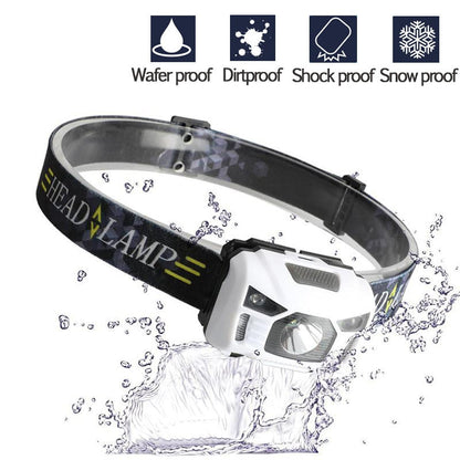 CREE 5W LED Body Motion Sensor Headlamp Mini Headlight Rechargeable Outdoor Camping Flashlight Head Torch Lamp With USB Charging