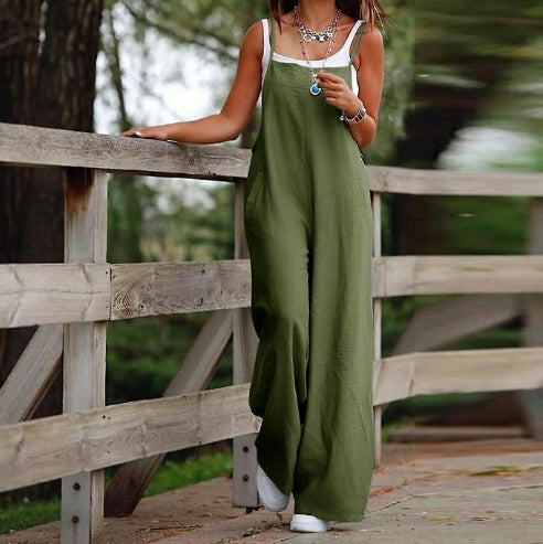 Women's Fashion Casual Pocket Camisole Jumpsuit