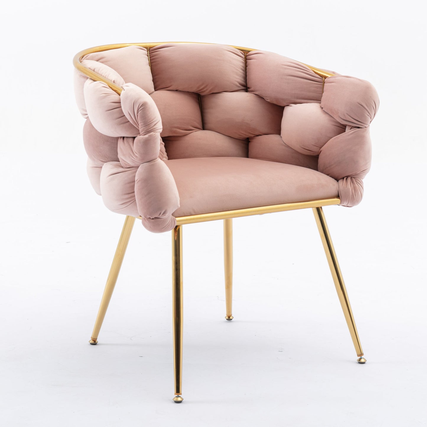 Luxury modern simple leisure velvet single sofa chair bedroom stool manicure table back chair pink set of 2