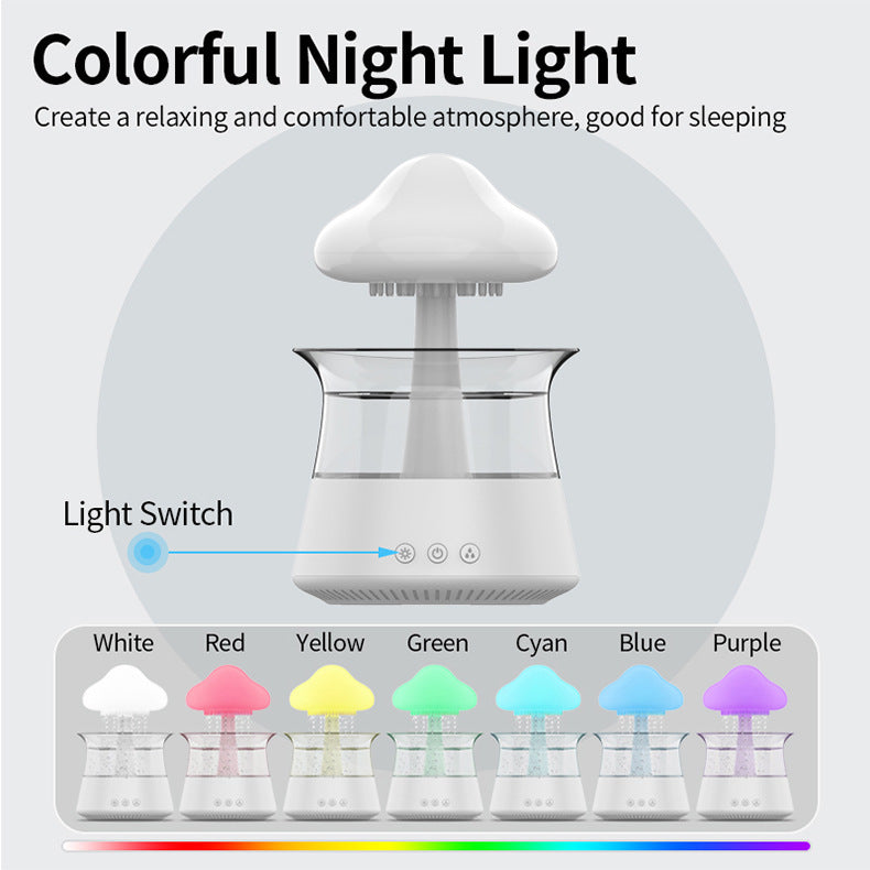 New Designed Cool Mist Essential Oil 7 Colors LED Night Light Wood Grain Cloud Rain Water Air Humidifier