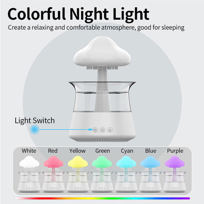 New Designed Cool Mist Essential Oil 7 Colors LED Night Light Wood Grain Cloud Rain Water Air Humidifier