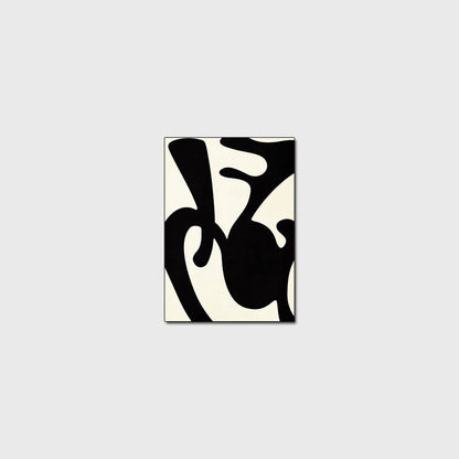 Simple modern versatile geometric monochrome black and white imitation cashmere living room floor mat