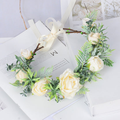 Vine wreath fake flower headdress Bohemian tourism vacation simulation flower crown