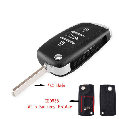 KEYYOU Modified Filp Folding Remote Car Key Shell Case For Peugeot 207 307 407 408 308 For Citroen C4 C2 HU83/VA2 Blade CE0536