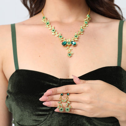 Xintorch Halloween Ivy Rave Leg Wraps Necklace Earrings Hairband Set Green