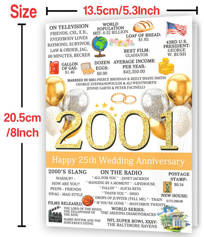 Hongshan 25th Wedding Anniversary Card for Couple Vintage hs-235