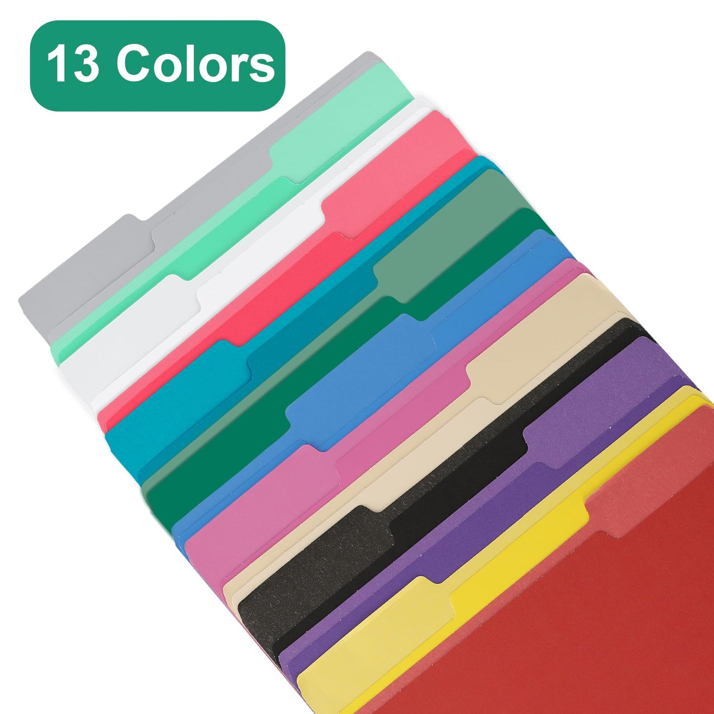 pmybupo 18-Pack Black Letter Size File Folders 1/3 Cut Tab Paper