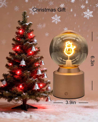 ytydo Cordless LED Table Lamp Snowman Rechargeable Small Christmas Decor
