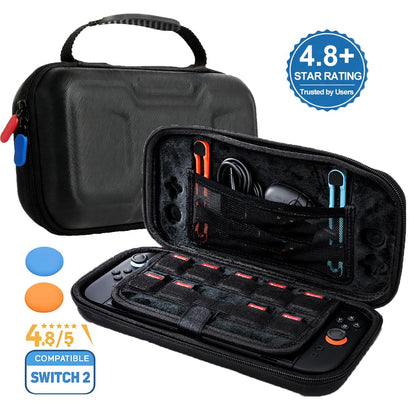 Generic Nintendo Switch 2 Carrying Case 2025 Hard Shell Black Nylon