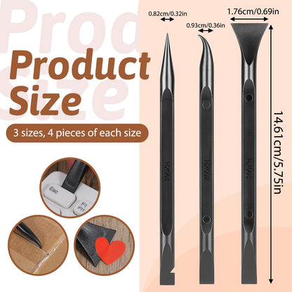 Prasacco 12 Pcs Plastic Scraper Tool Multi-Purpose Pen-Shaped Black