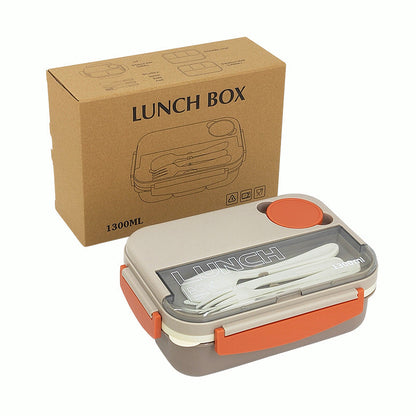 Student Japanese sealed four-compartment plastic lunch box bento box microwaveable lunch box