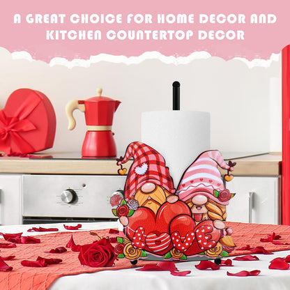 YLOLUL Valentine's Day Metal Paper Towel Holder Large Countertop Stand