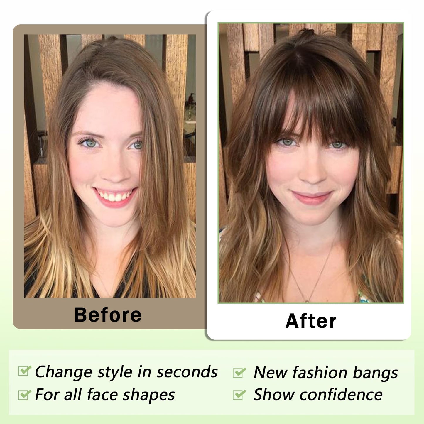 Maforsoon Clip in Bangs Fake Bangs for Women Medium Yellow Straight Hair