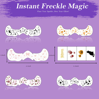 Diesetsr Face Glitter Freckles Temporary Tattoos Stickers Black 30 PCS