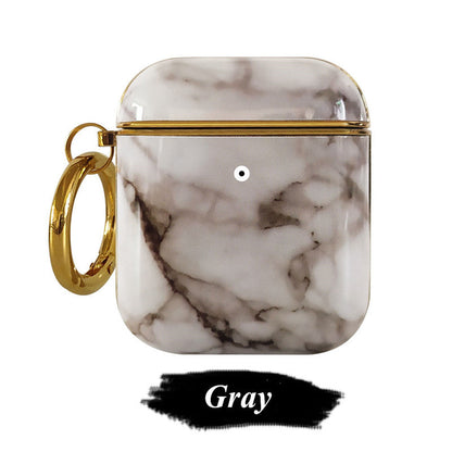 Compatible with Apple, Plating TPU Marble Pattern Soft Shell AirPods Cover