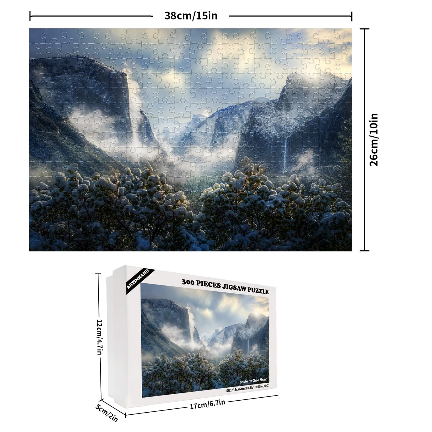 Artinhand Yosemite Snow Storm 300 Pieces Wooden Jigsaw Puzzle Gift