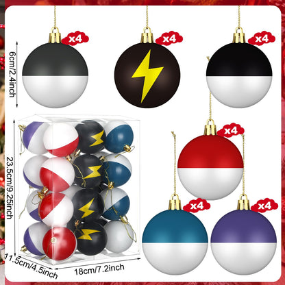 Rotatingpals 24pcs 2.4in Christmas Tree Ball Ornaments Lightning Color