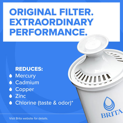 Brita Large Water Filter Pitcher 10-Cup Mazarine Blue with 1 Standard Filter